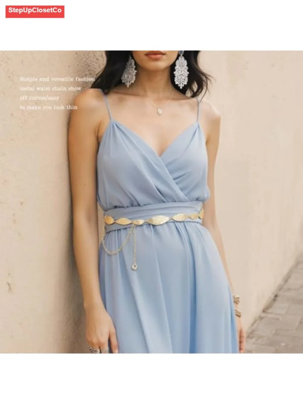 Adjustable Waist Chain Belt Women Metal Link Belt for Jeans Dresses